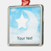 Star & Moon Silver Colored Metal Ornament (Links)