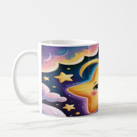 Star Mug Design – Minimalist Celestial Cup Art Koffiemok (Links)