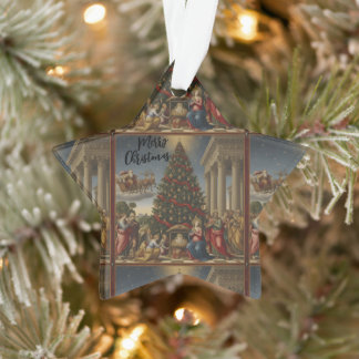 Star Nativity Christmas Santa Acrylic Ornament