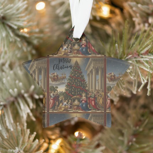 Star Nativity Christmas Santa Acrylic Ornament (Boom)