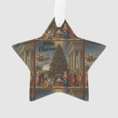 Star Nativity Christmas Santa Acrylic Ornament (achterkant)