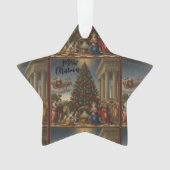 Star Nativity Christmas Santa Acrylic Ornament (voorkant)