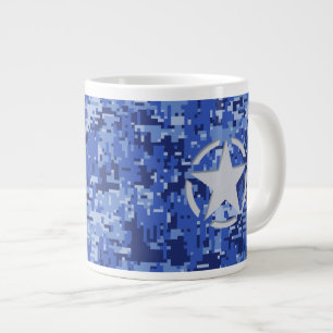 Star Navy Blue Digital Camouflage Grote Koffiekop