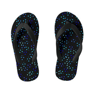 Star Neon Glow up Patroon in de zwarte galaxiale r Kinder Teenslippers
