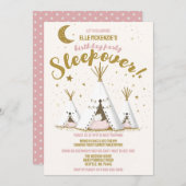 Star Night Boho Chic Teepee Sleepover Party Kaart (Voorkant / Achterkant)