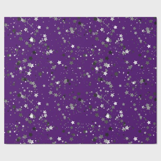 Star night - paars cadeaupapier (Zoom)