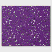Star night - paars cadeaupapier (Vlak)