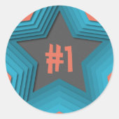 Star Number 1 Ronde Sticker (Voorkant)