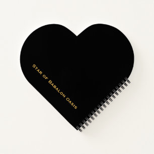 Star of Babalon Gold Logo Heart Shaped Notitieboek