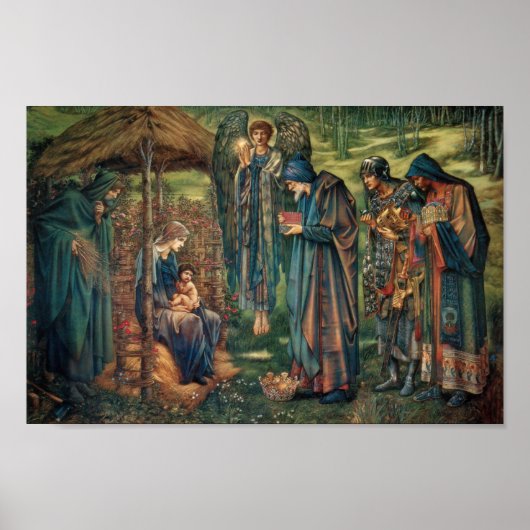Star of Bethlehem (door Edward Burne-Jones) Poster (Voorkant)