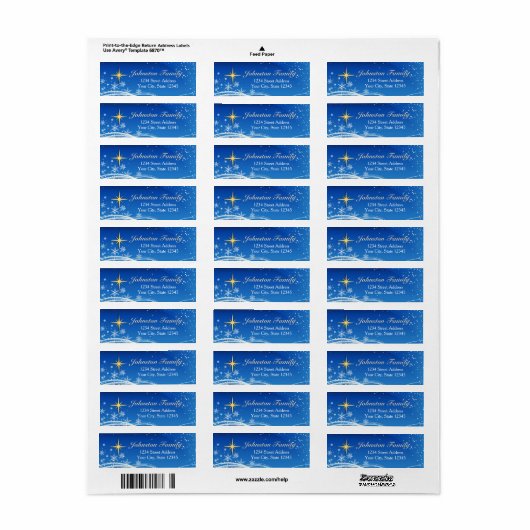 Star of Bethlehem kerstretour Etiket (Full Sheet)