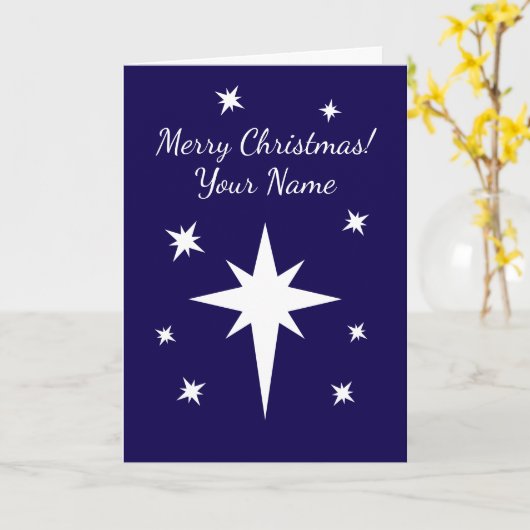 Star of Bethlehem personalized Christmas Kaart (Gele Bloem)