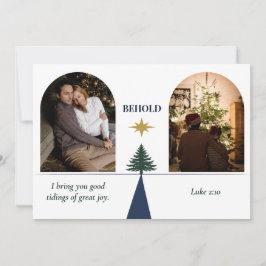 Star of Bethlehem Religious Two Photo Christmas Feestdagenkaart