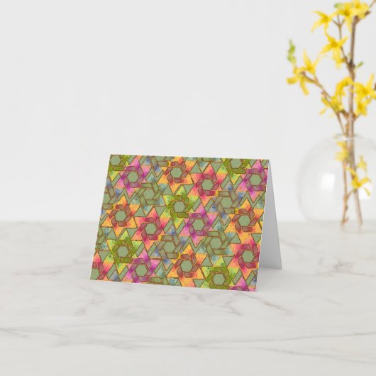 Star of David Achtergrond Ontwerp Kaart (Gele Bloem)