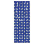 Star of David Blue Pattern Gift Bag Wijn Cadeautas (Achterkant)