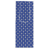 Star of David Blue Pattern Gift Bag Wijn Cadeautas (Voorkant)