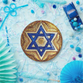 Star of David Borden, 7" rond papier Bord (Feest)