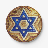 Star of David Borden, 7" rond papier Bord (Voorkant)