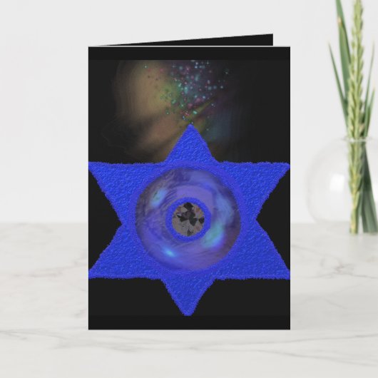 Star of David, een Joodse humor met een ruimtelase Kaart (Voorkant)
