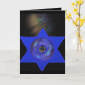 Star of David, een Joodse humor met een ruimtelase Kaart (Gele Bloem)
