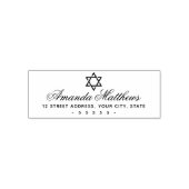 Star of David elegant script retour adres Zelfinktende Stempel (Design)