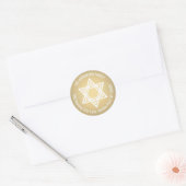 Star of David Faux Gold Foil Retour Adreslabels Ronde Sticker (Envelop)