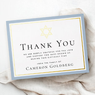 Star of David folie blauw sympathie bedankkaart Uitnodiging Briefkaart