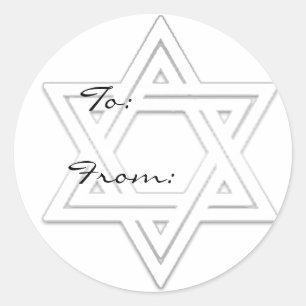 Star of David Holiday Gift Label Stickers