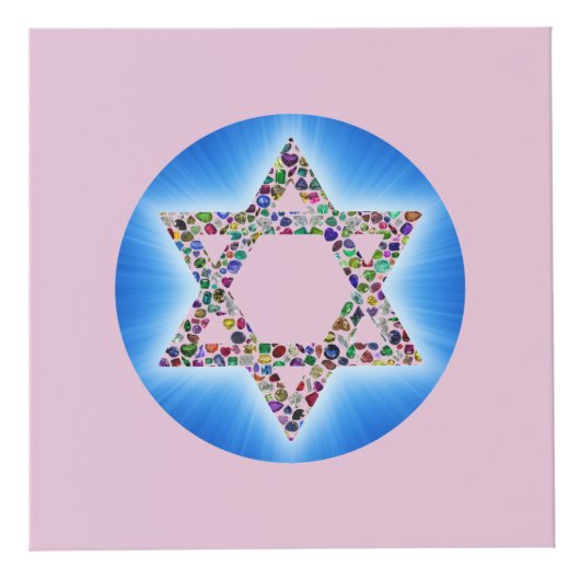 Star of David made with Gemstones Kubus (Voorkant)