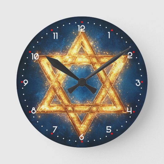 Star of David - mooie design  Ronde Klok (Voorkant)