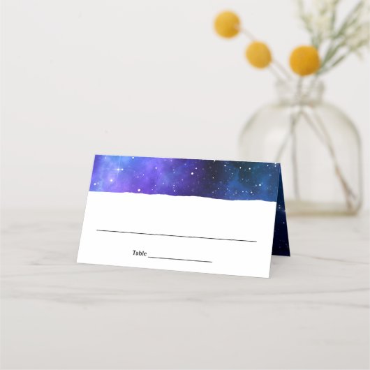Star of David Paarse Blauwe Waterverf Galaxy Gevou Plaatskaartje (Voorkant)