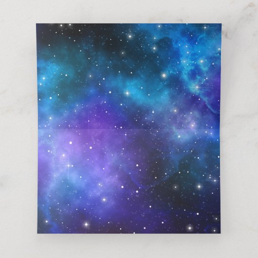 Star of David Paarse Blauwe Waterverf Galaxy Gevou Plaatskaartje (Binnenkant ongevouwen)