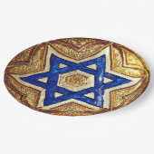 Star of David Paper Borden, 9" rond papier Bord (Gekanteld)