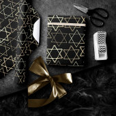 Star of David Pattern | Modern goud op zwart Cadeaupapier