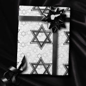 Star of David Pattern | Modern van Zwart op Wit Cadeaupapier