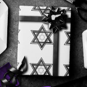 Star of David Pattern | Modern Zwart op Wit Cadeaupapier
