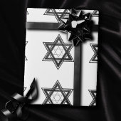 Star of David Pattern | Modern Zwart op Wit Cadeaupapier