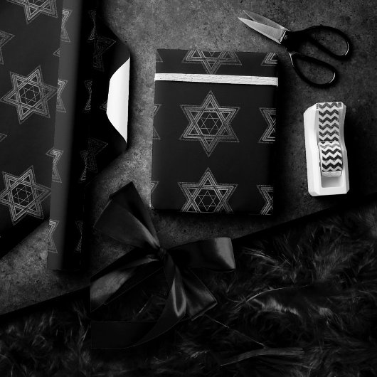 Star of David Pattern | Moderne Monochrome Classic Cadeaupapier