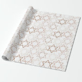 Star of David Pattern | Roos Gold Classic Eenvoudi Cadeaupapier (Uitgerold)