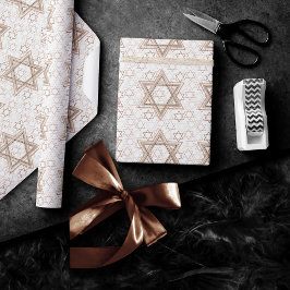 Star of David Pattern | Roos Gold Scatter Glitter Cadeaupapier