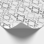Star of David Pattern | Silver en White Classic Cadeaupapier (Hoek)