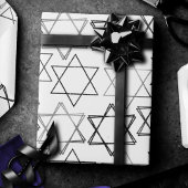 Star of David Pattern | Silver en White Classic Cadeaupapier