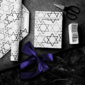 Star of David Pattern | Silver en White Classic Cadeaupapier