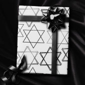 Star of David Pattern | Silver en White Classic Cadeaupapier