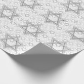 Star of David Pattern | Silver en White Scatter Cadeaupapier (Hoek)