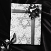 Star of David Pattern | Silver en White Scatter Cadeaupapier