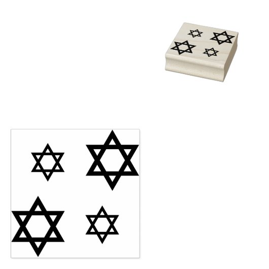 Star of David Repeat Patroon Rubberstempel (Gestempeld)