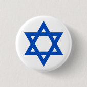 "STAR OF DAVID" RONDE BUTTON 3,2 CM (Voorkant)