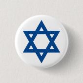 "STAR OF DAVID" RONDE BUTTON 3,2 CM (Voorkant)