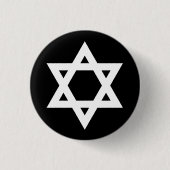 "STAR OF DAVID" RONDE BUTTON 3,2 CM (Voorkant)